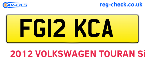 FG12KCA are the vehicle registration plates.