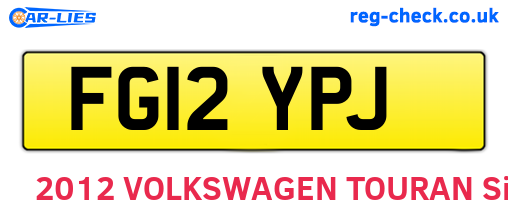 FG12YPJ are the vehicle registration plates.