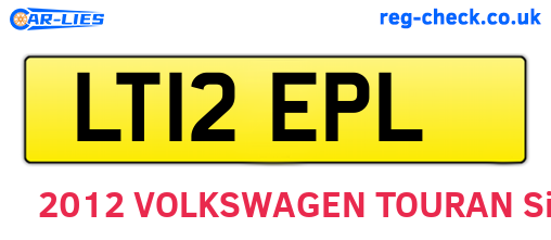 LT12EPL are the vehicle registration plates.