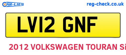 LV12GNF are the vehicle registration plates.