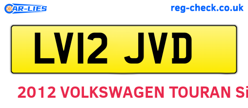LV12JVD are the vehicle registration plates.