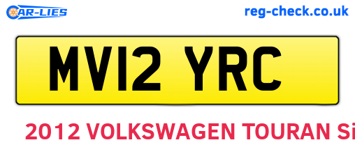 MV12YRC are the vehicle registration plates.