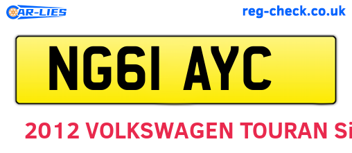 NG61AYC are the vehicle registration plates.