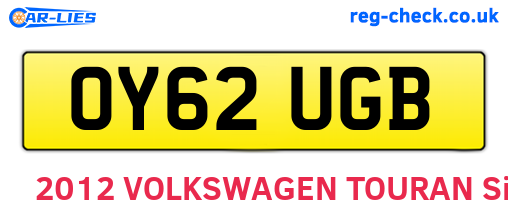 OY62UGB are the vehicle registration plates.