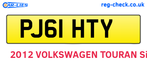 PJ61HTY are the vehicle registration plates.