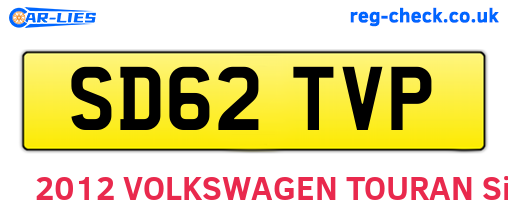 SD62TVP are the vehicle registration plates.