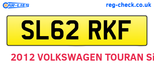 SL62RKF are the vehicle registration plates.