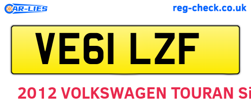 VE61LZF are the vehicle registration plates.