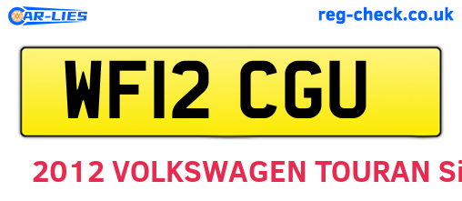 WF12CGU are the vehicle registration plates.