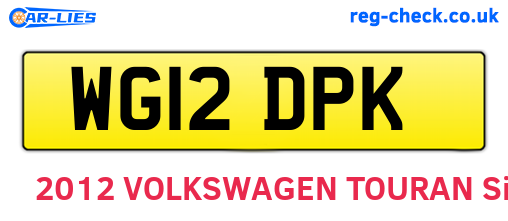 WG12DPK are the vehicle registration plates.