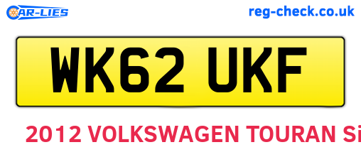 WK62UKF are the vehicle registration plates.