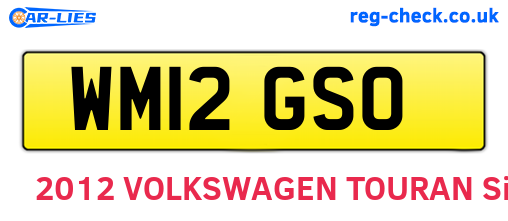WM12GSO are the vehicle registration plates.