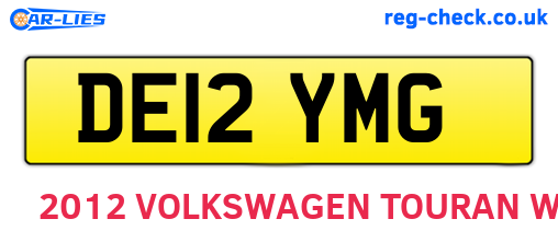 DE12YMG are the vehicle registration plates.