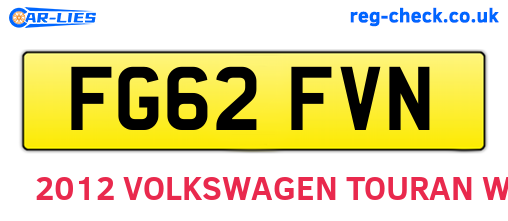FG62FVN are the vehicle registration plates.