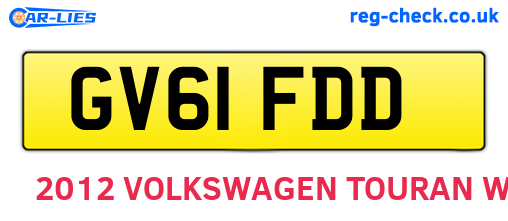GV61FDD are the vehicle registration plates.