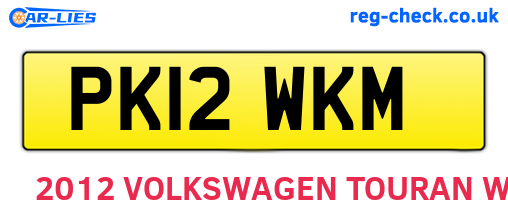 PK12WKM are the vehicle registration plates.