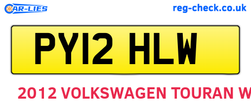 PY12HLW are the vehicle registration plates.