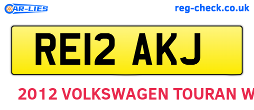 RE12AKJ are the vehicle registration plates.