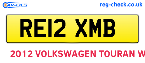 RE12XMB are the vehicle registration plates.