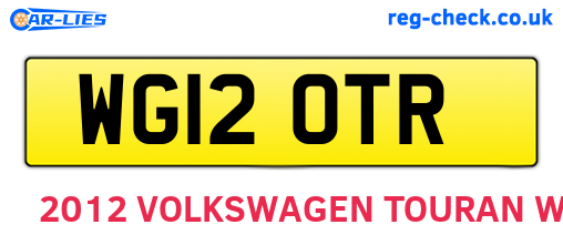 WG12OTR are the vehicle registration plates.