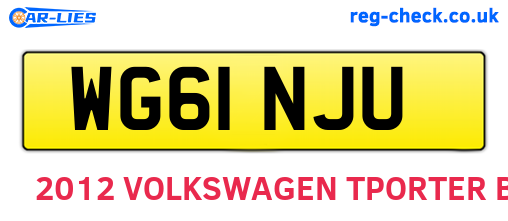 WG61NJU are the vehicle registration plates.
