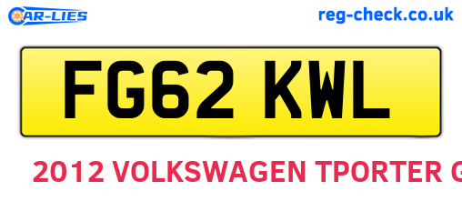 FG62KWL are the vehicle registration plates.