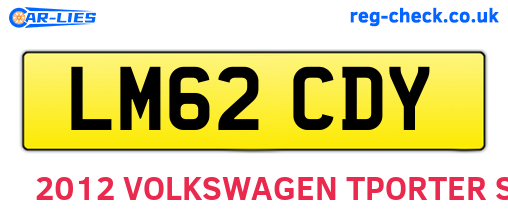 LM62CDY are the vehicle registration plates.