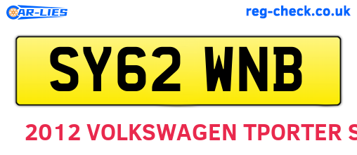 SY62WNB are the vehicle registration plates.