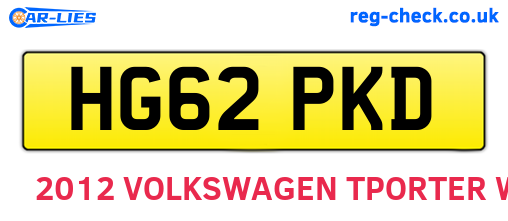 HG62PKD are the vehicle registration plates.