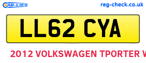 LL62CYA are the vehicle registration plates.