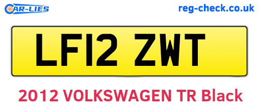 LF12ZWT are the vehicle registration plates.