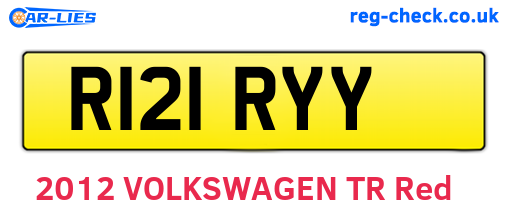 R121RYY are the vehicle registration plates.