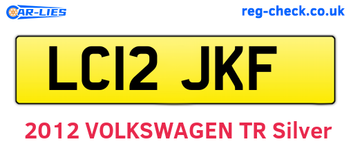 LC12JKF are the vehicle registration plates.