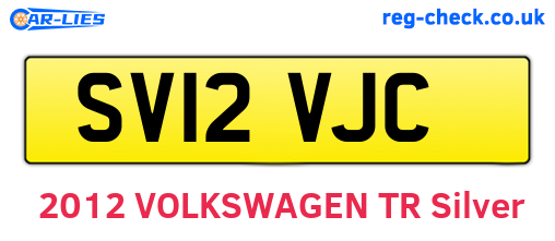 SV12VJC are the vehicle registration plates.