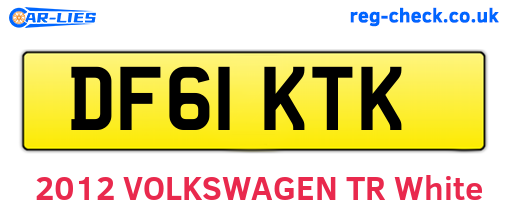 DF61KTK are the vehicle registration plates.