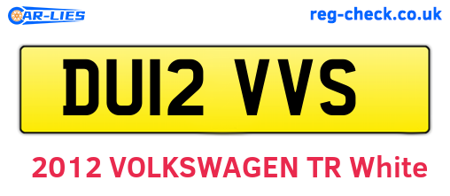 DU12VVS are the vehicle registration plates.