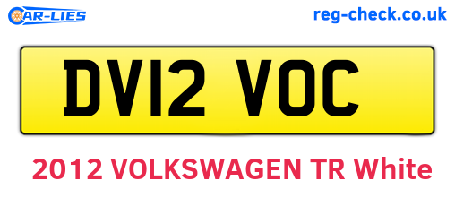 DV12VOC are the vehicle registration plates.