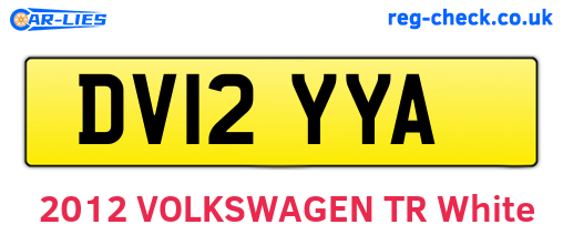 DV12YYA are the vehicle registration plates.