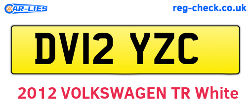 DV12YZC are the vehicle registration plates.