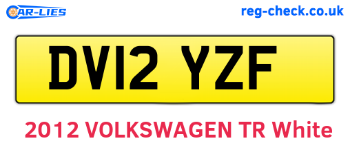 DV12YZF are the vehicle registration plates.