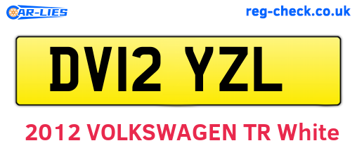 DV12YZL are the vehicle registration plates.