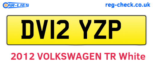 DV12YZP are the vehicle registration plates.