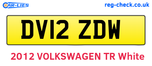 DV12ZDW are the vehicle registration plates.