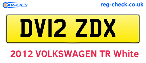 DV12ZDX are the vehicle registration plates.