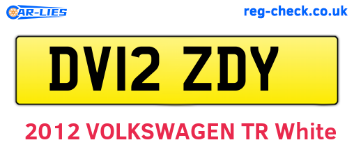 DV12ZDY are the vehicle registration plates.