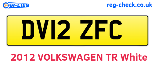 DV12ZFC are the vehicle registration plates.
