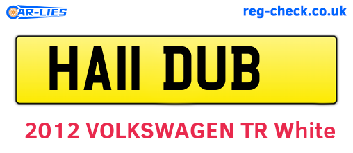 HA11DUB are the vehicle registration plates.