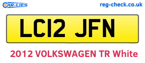 LC12JFN are the vehicle registration plates.