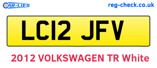 LC12JFV are the vehicle registration plates.