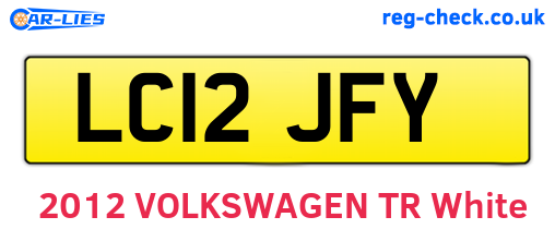 LC12JFY are the vehicle registration plates.